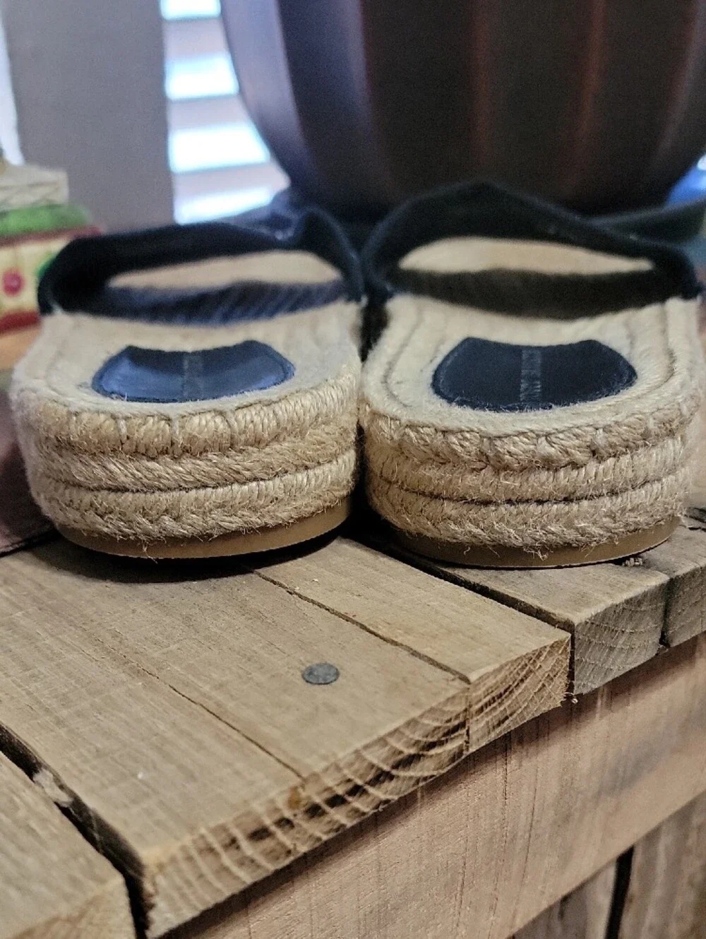 Tory Burch Black Logo Woven Espadrille Slide Sandals Size 5.5